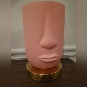 Pink Glass Face Table Lamp